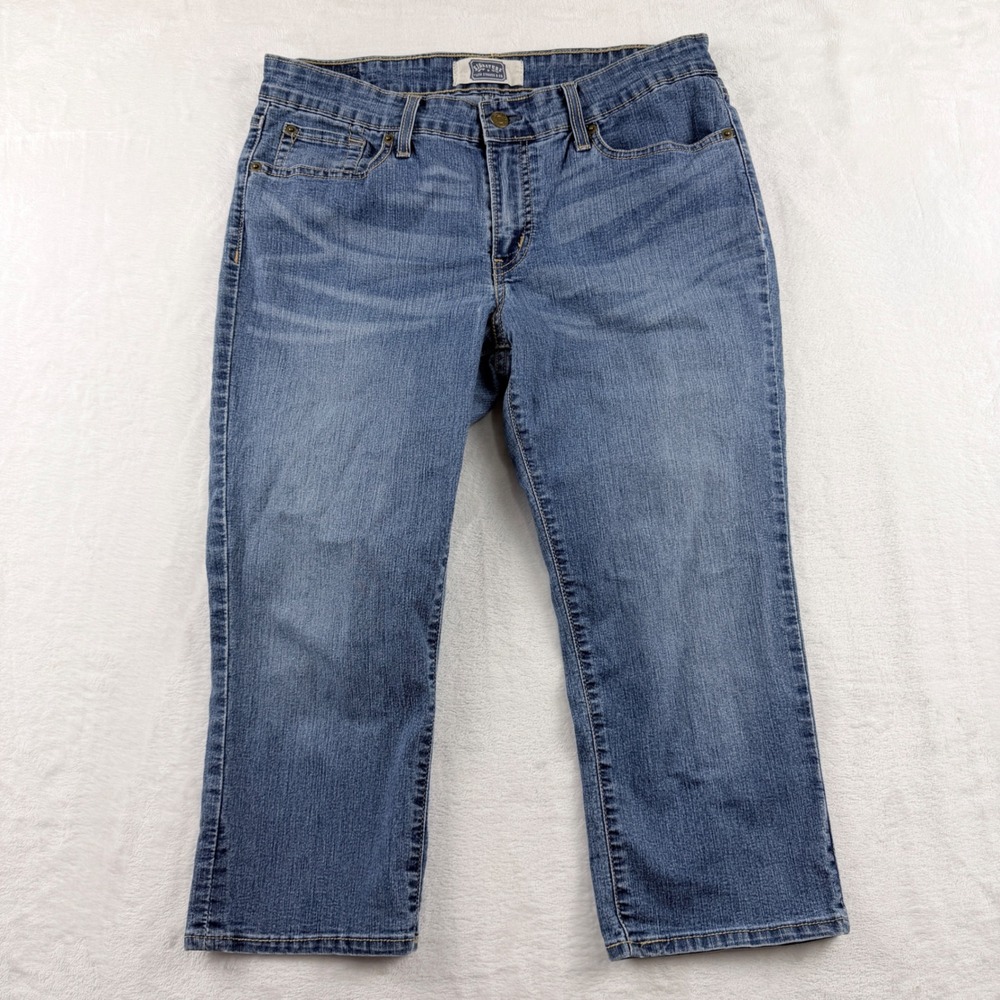Signature by Levi Strauss & Co. Capri‎ Jeans Medium Wash Embroidered Size 14